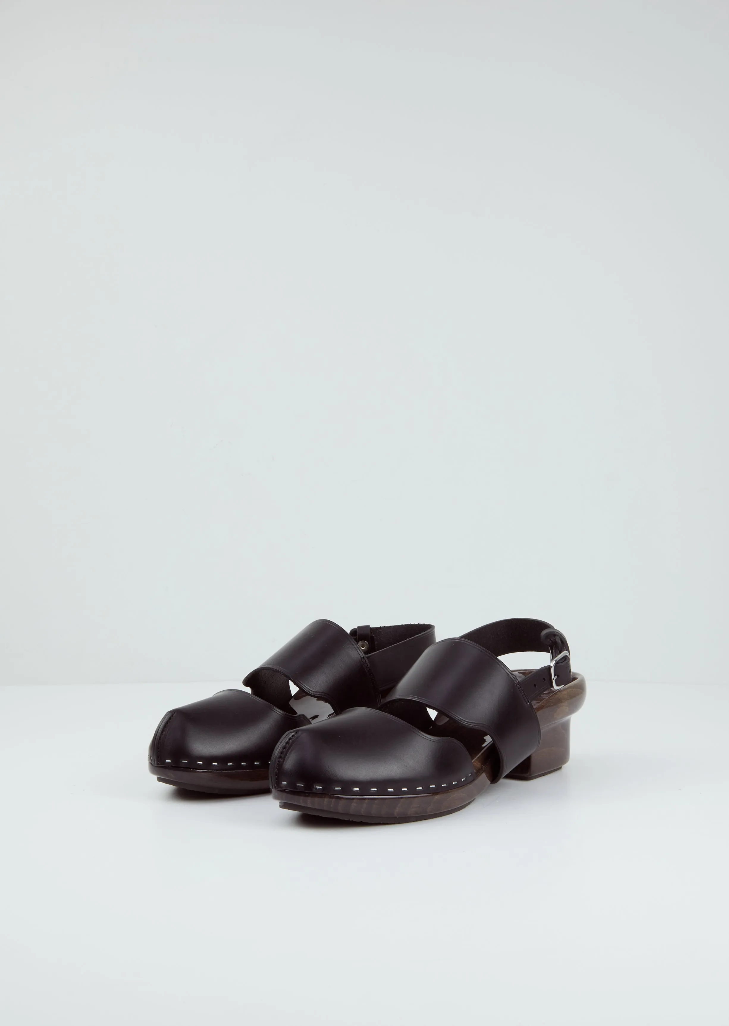 Leather & Wood Clogs