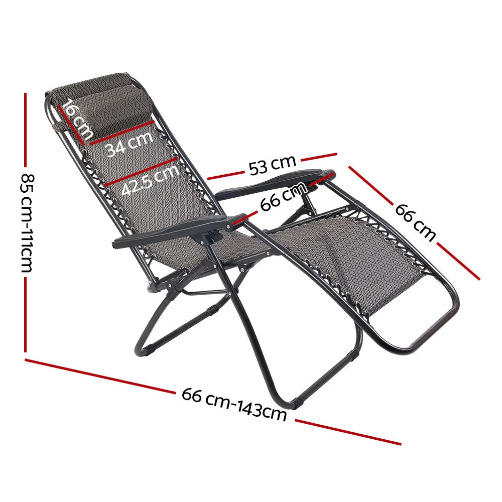 Loughton Zero Gravity Folding Recliner Outdoor Chair - Beige