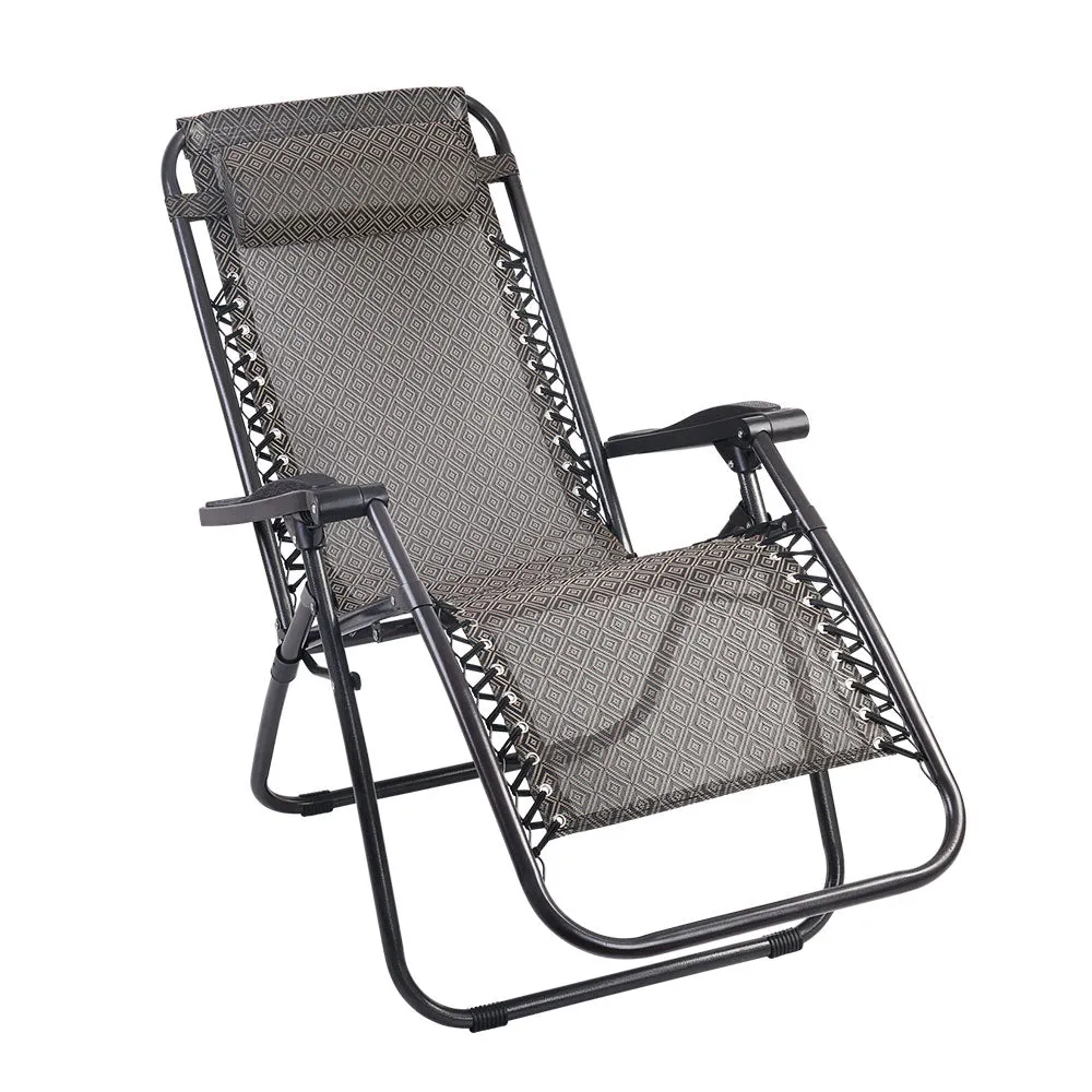 Loughton Zero Gravity Folding Recliner Outdoor Chair - Beige