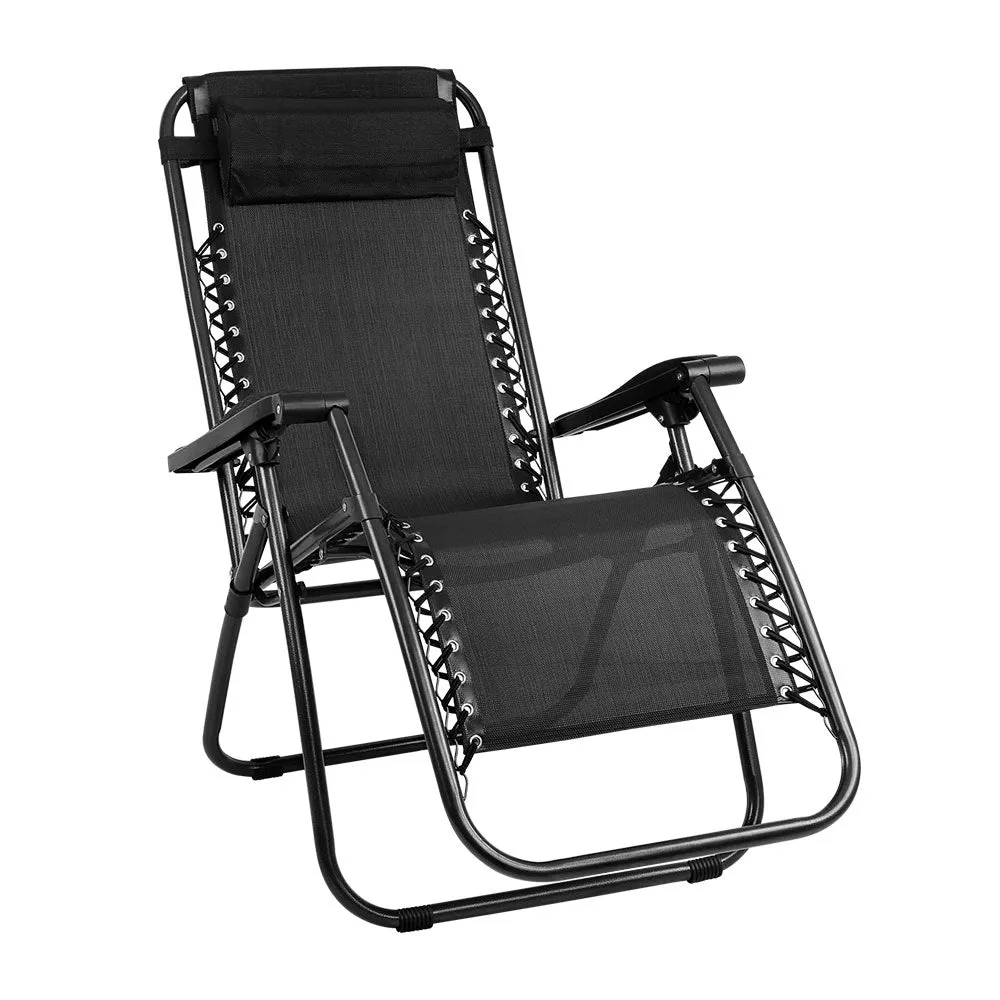 Loughton Zero Gravity Folding Recliner Outdoor Chair - Black