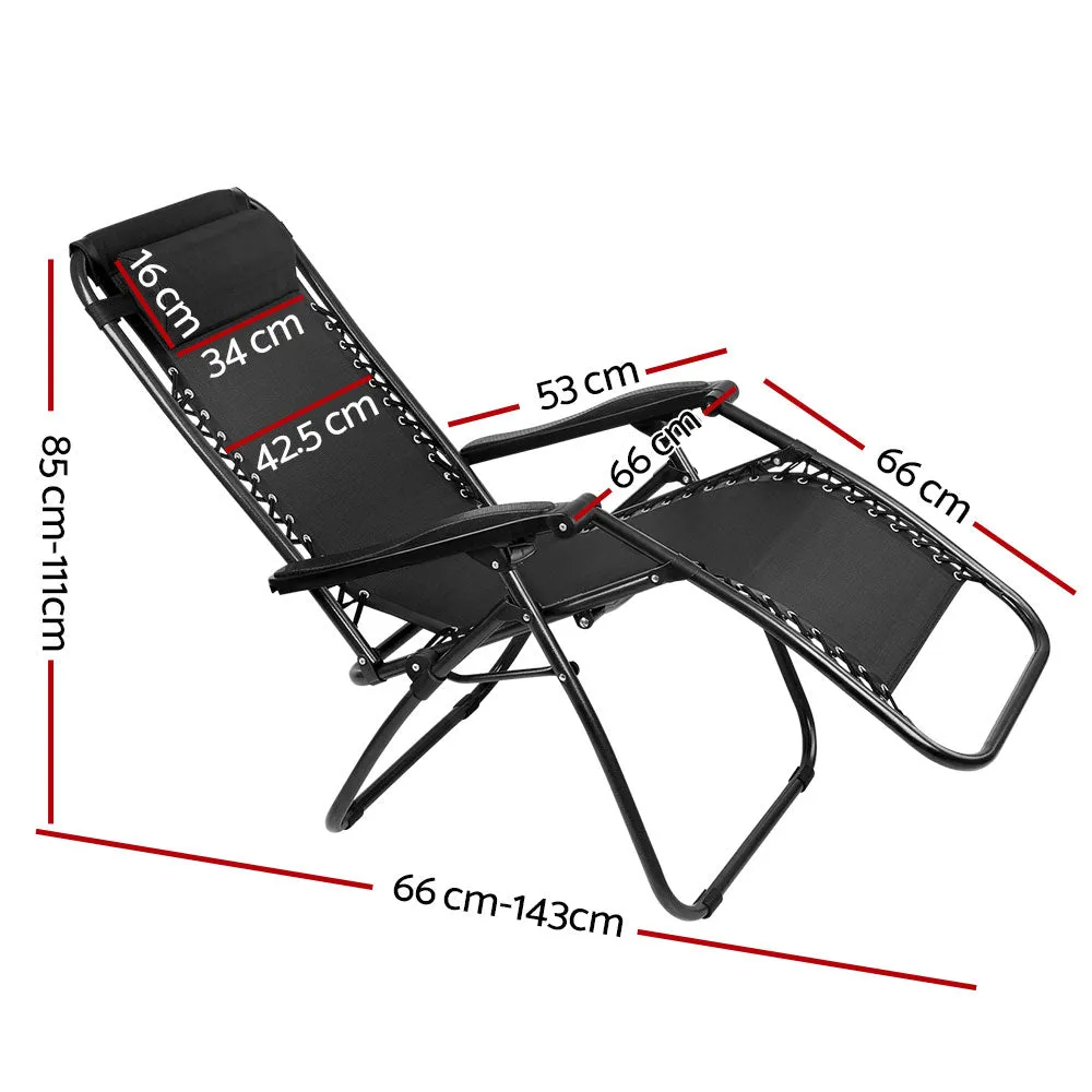 Loughton Zero Gravity Folding Recliner Outdoor Chair - Black