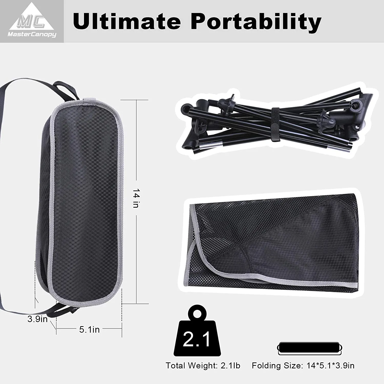 MASTERCANOPY Portable Folding Camping Chair with Carrying Bag