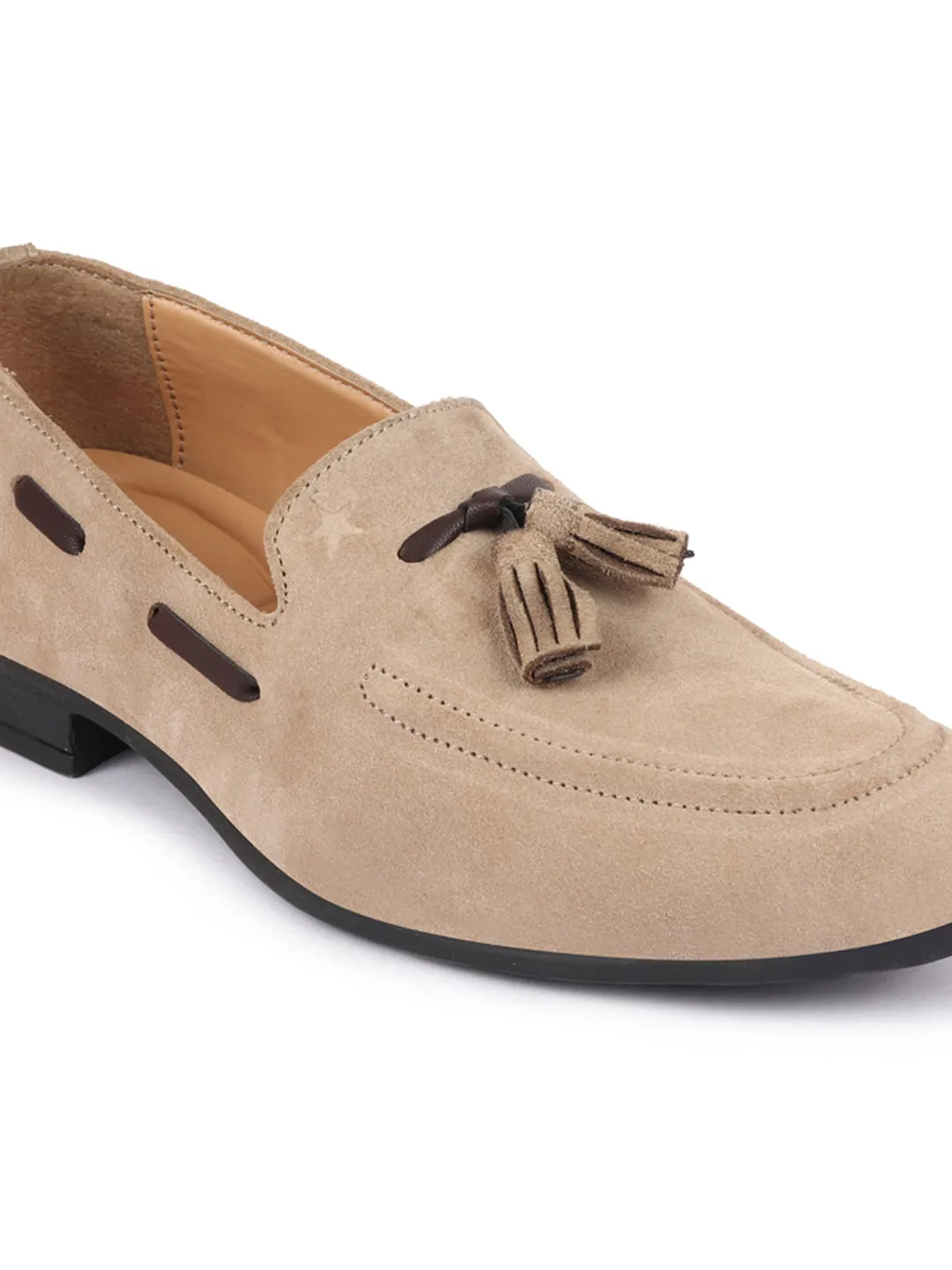 Men Cheeku Suede Leather Casual Tassel Loafer Shoes