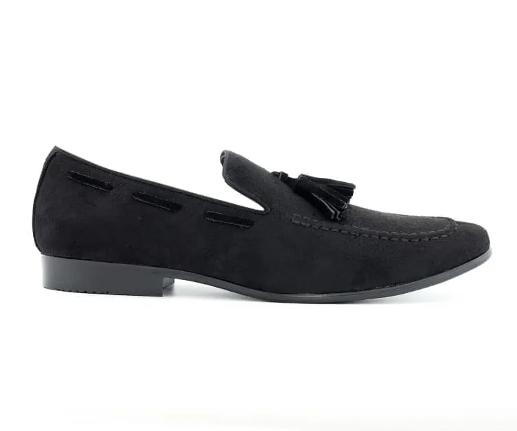 Men's Black Amali Slip-on Suede Tassel Loafer Dress Casual Shoes