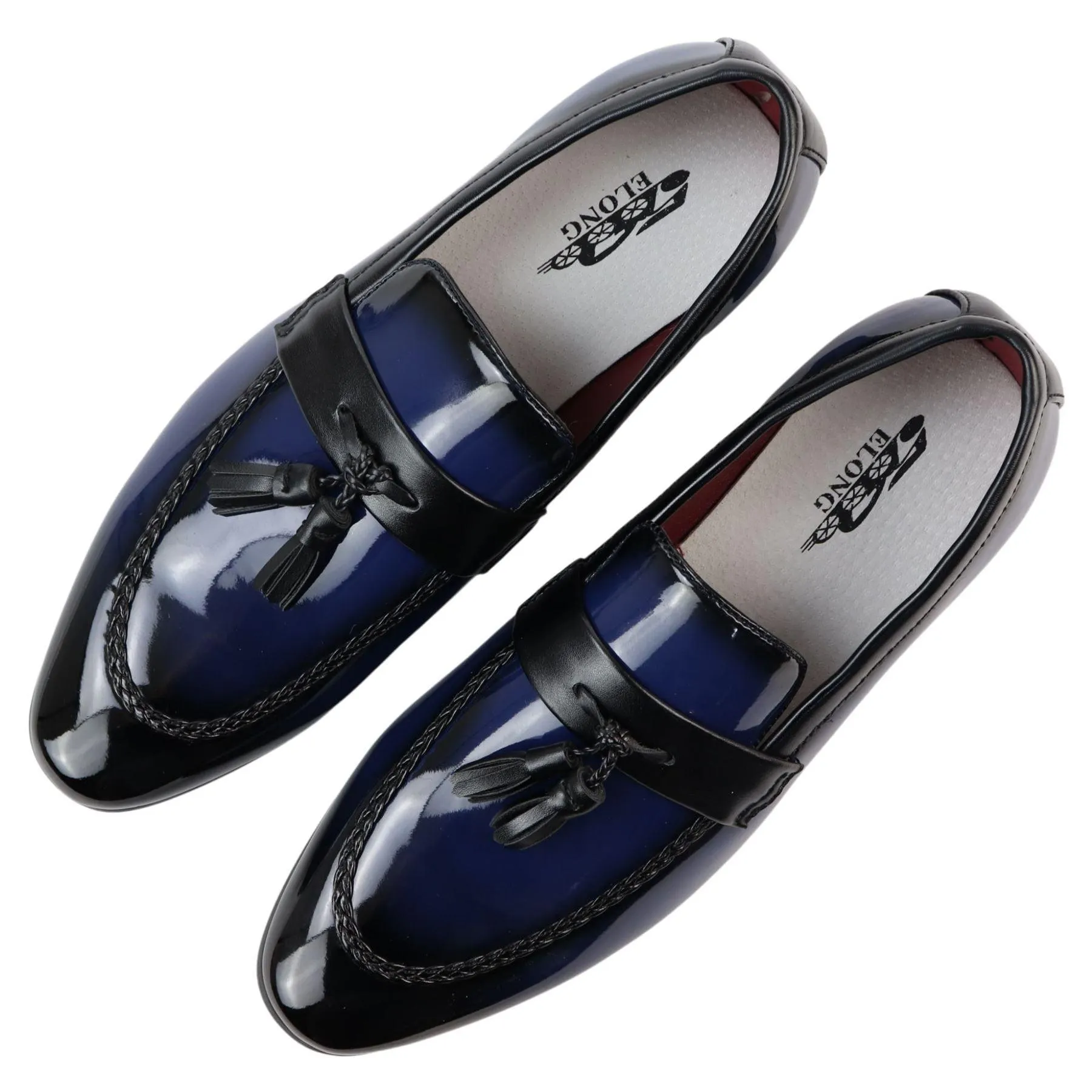 Men's Moccasin Loafers Patent Leather Lined Slip On Tassel Formal Dress Shoes