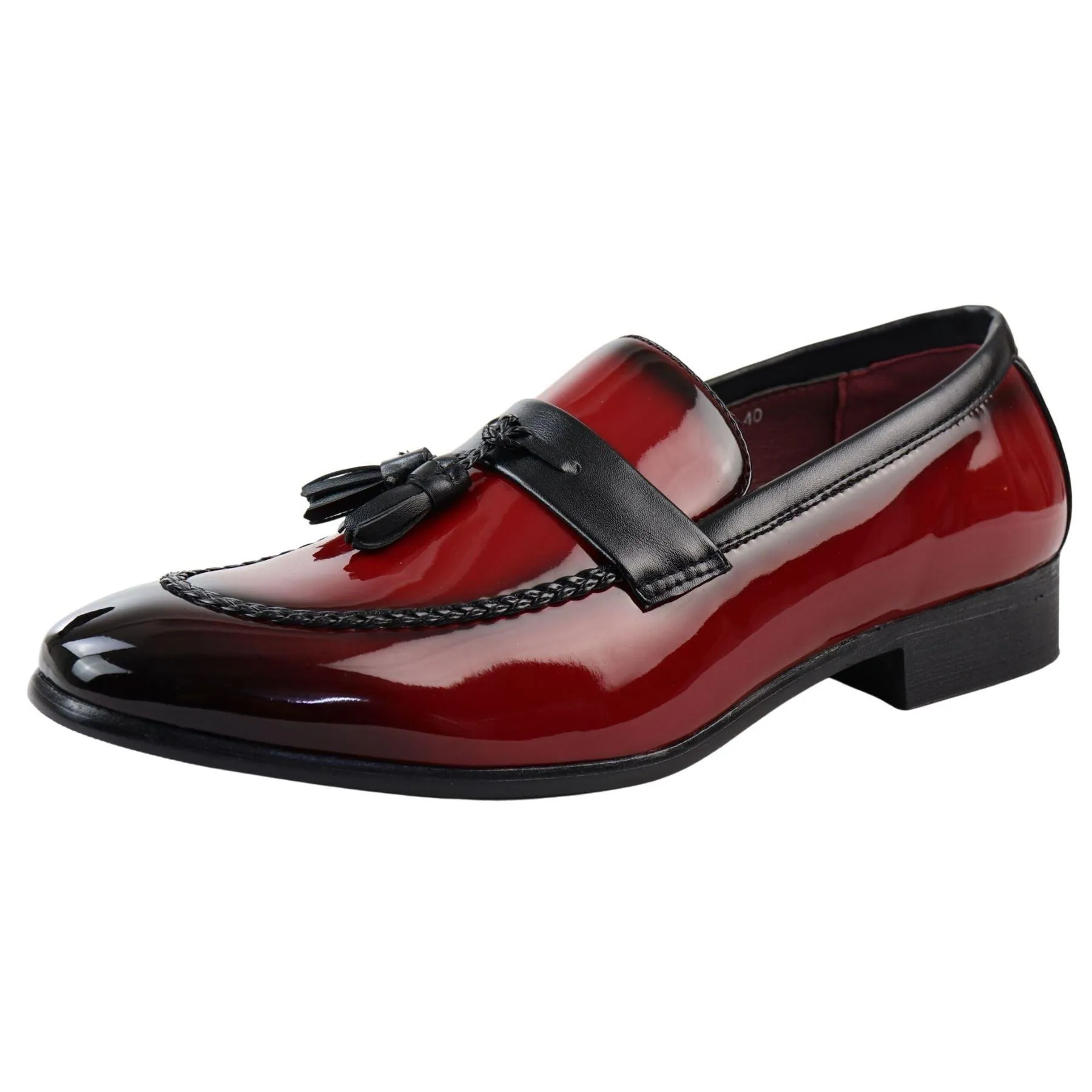 Men's Moccasin Loafers Patent Leather Lined Slip On Tassel Formal Dress Shoes