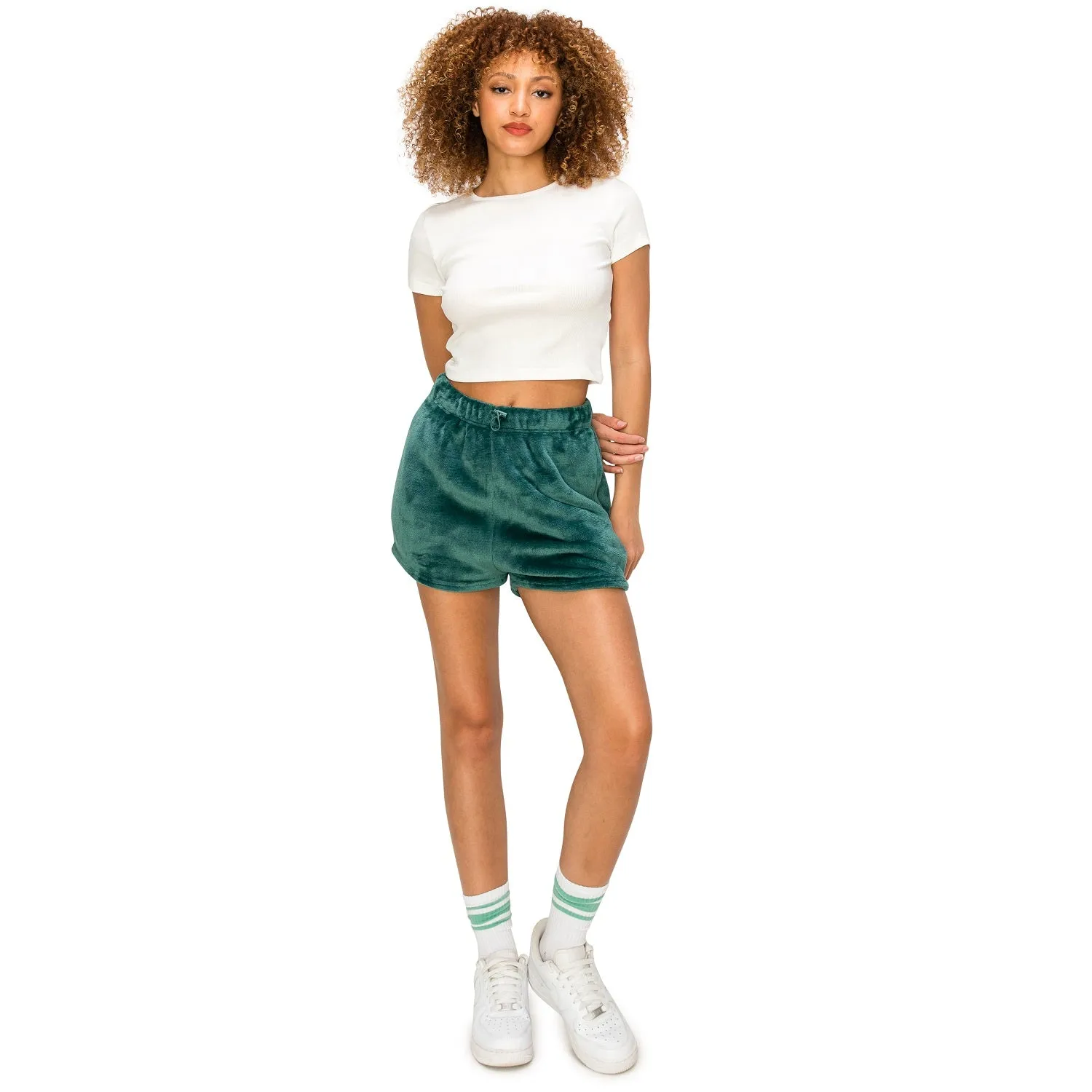 Minky Fleece Sweatshorts - Teal