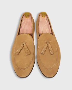 Nassau Tassel Loafer in Tan Suede