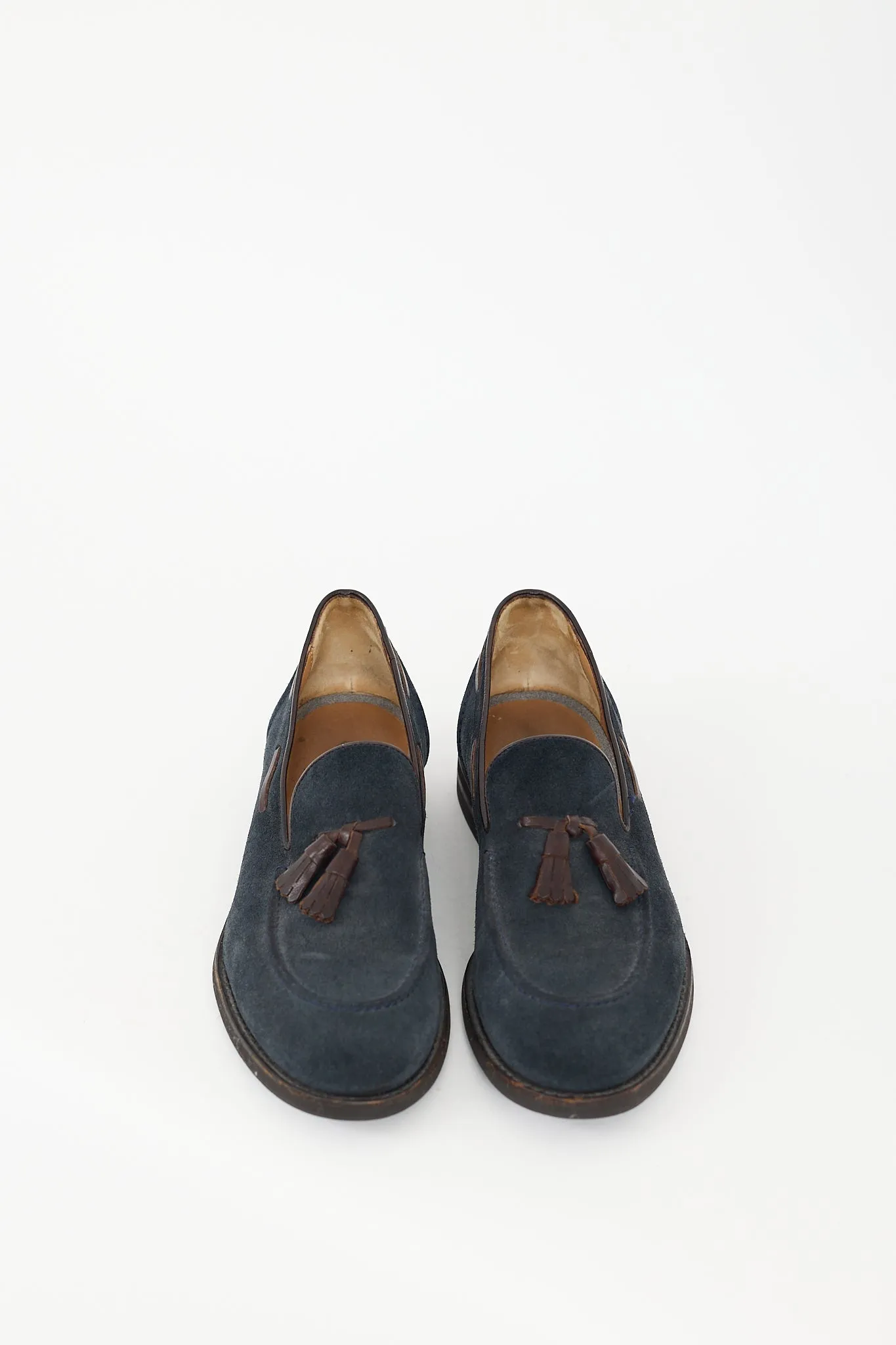 Navy & Brown Suede Tassel Loafer