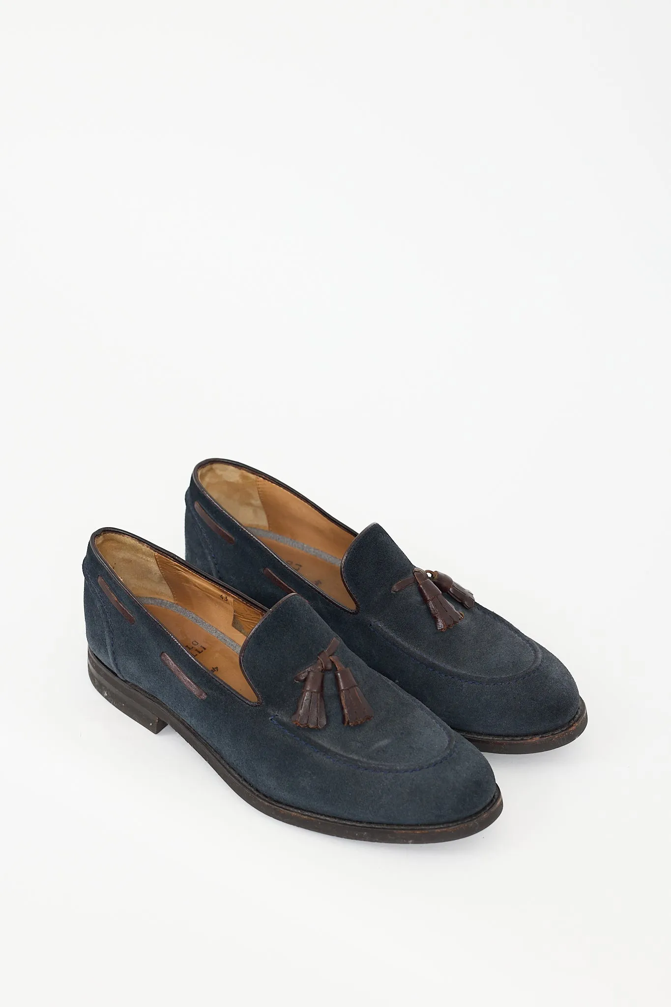 Navy & Brown Suede Tassel Loafer