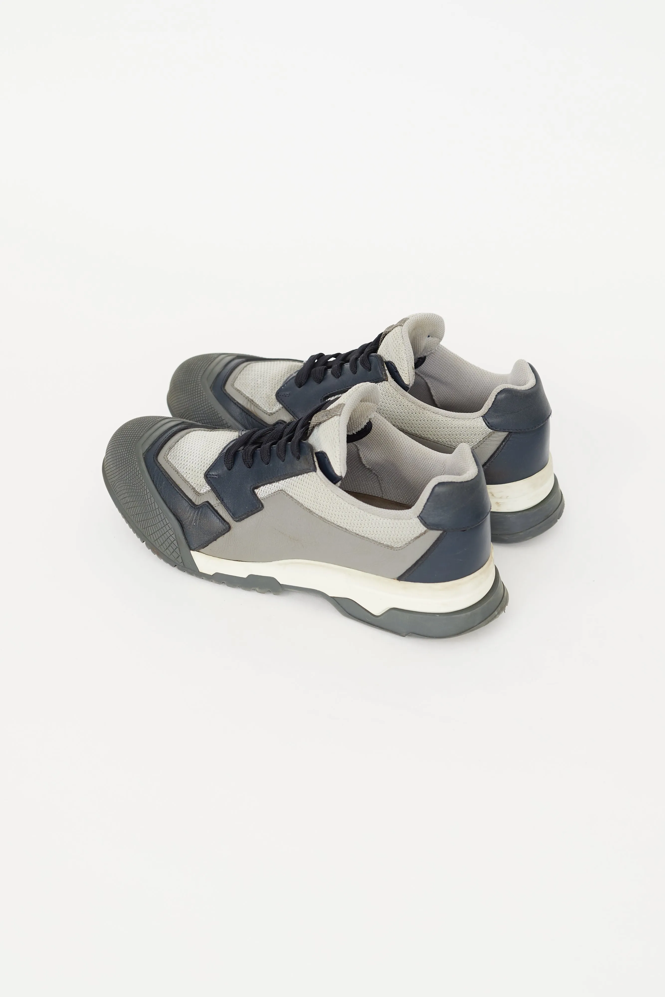 Navy & Grey Leather 4E2748 Sneaker