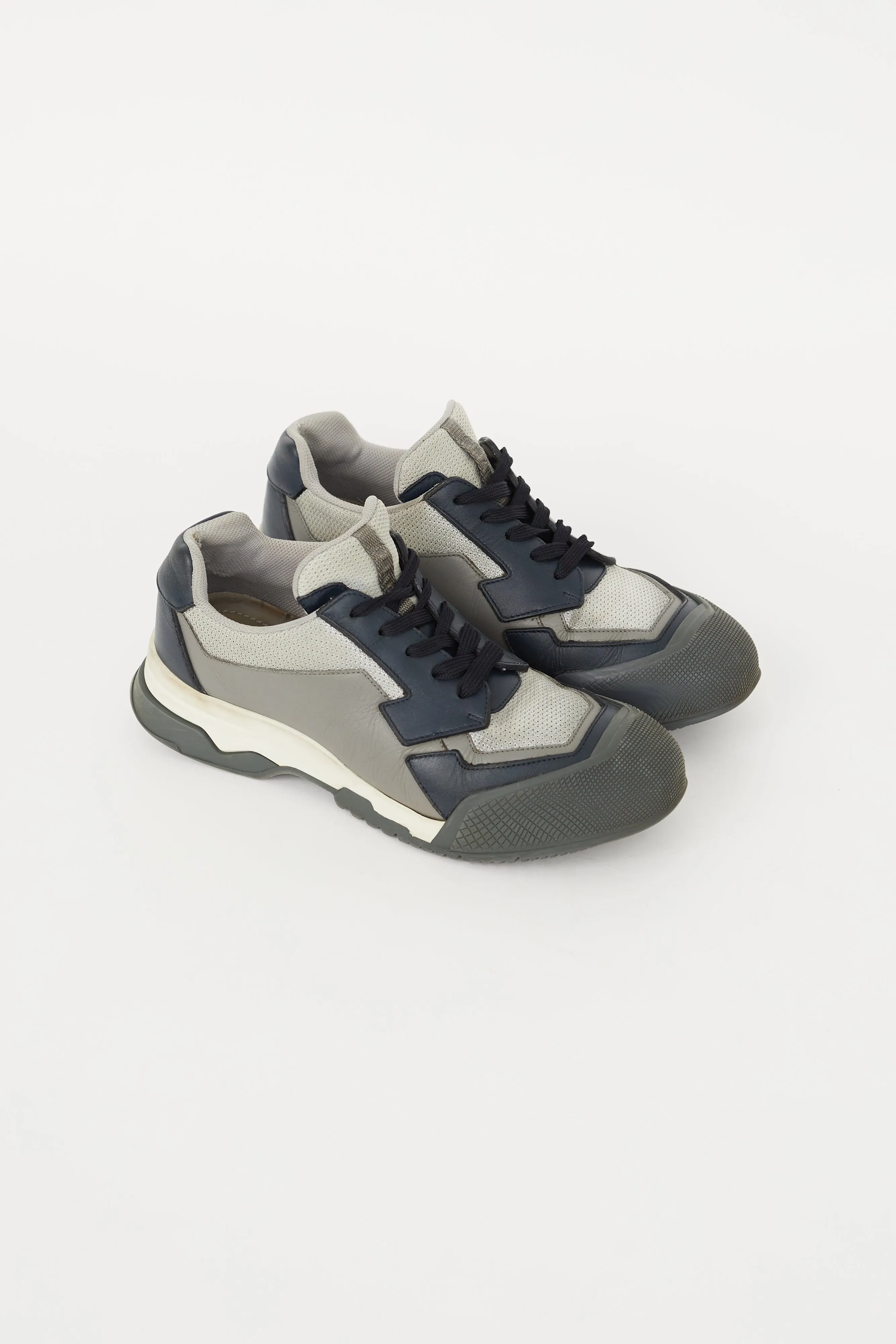 Navy & Grey Leather 4E2748 Sneaker