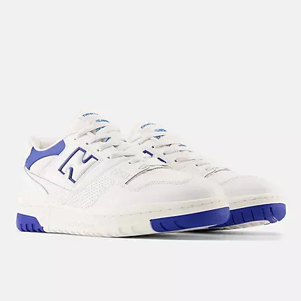 New Balance 550 White with cobalt and summer fog