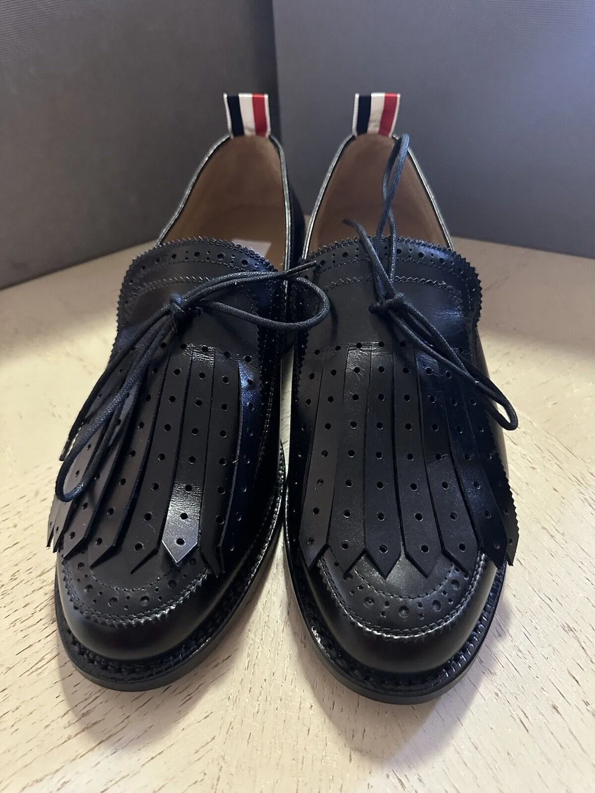 NIB $1190 Thom Browne Men Leather Tassel Loafers Black 7.5 US/40.5 EU Italy