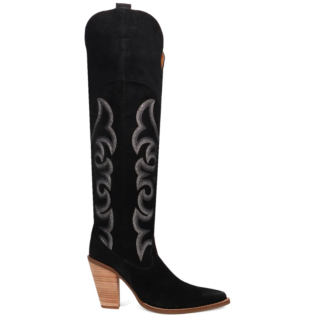 Online Exclusive | Dingo | Primadonna Suede Leather Boot in Black **PREORDER