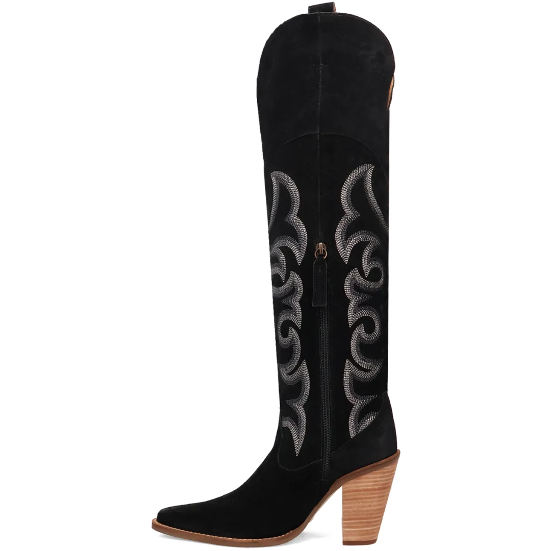 Online Exclusive | Dingo | Primadonna Suede Leather Boot in Black **PREORDER