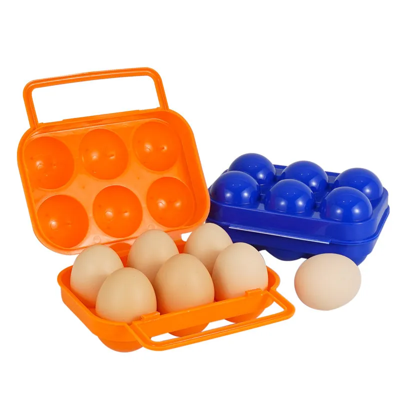 Outdoor 6-Grid Portable Egg Box Durable Protection Tray for Camping