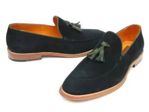 Paul Parkman Green Suede Tassel Loafers