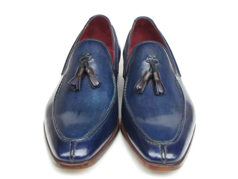 Paul Parkman Men's Tassel Loafer Blue Leather (ID#083-BLU)