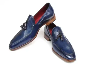 Paul Parkman Men's Tassel Loafer Blue Leather (ID#083-BLU)