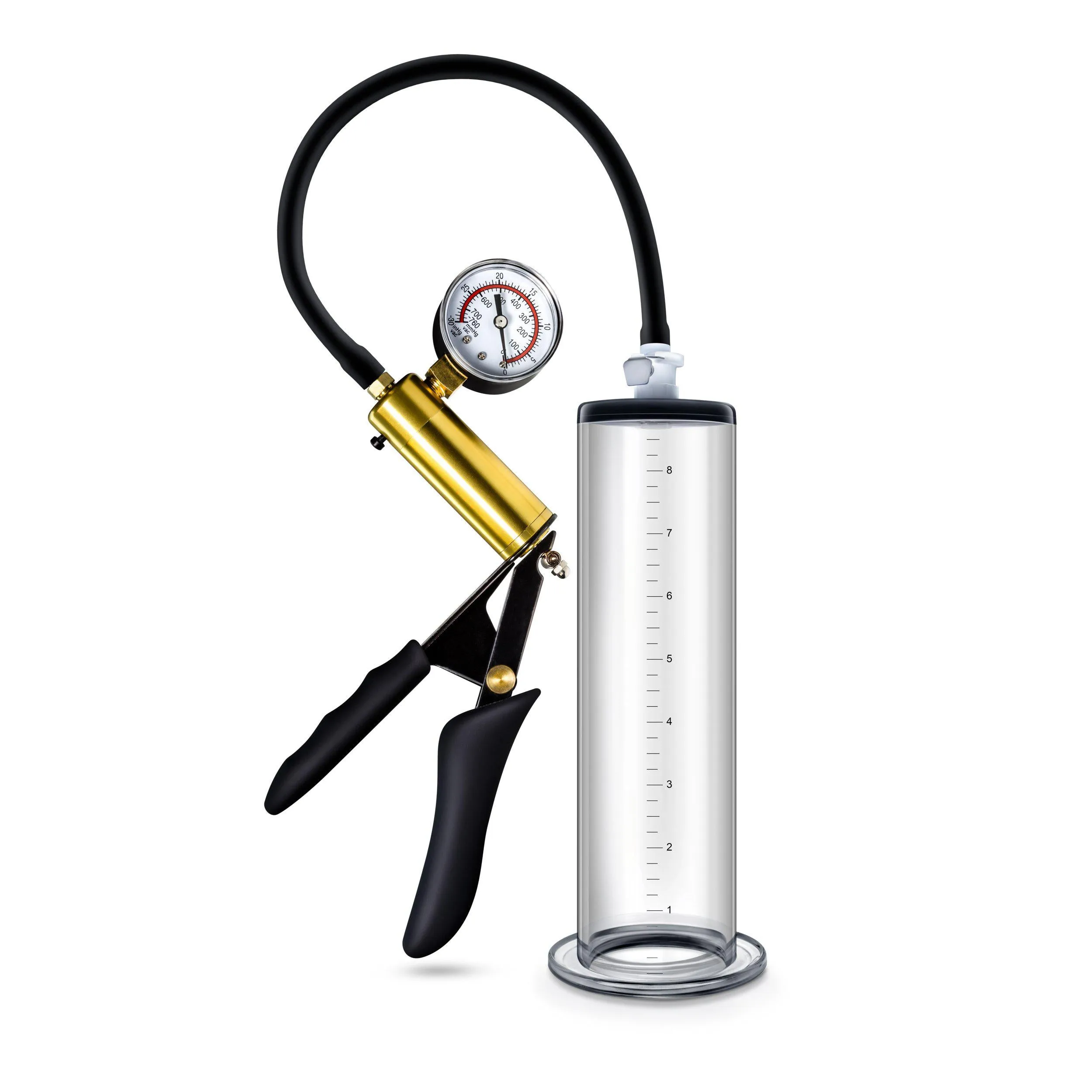 Performance - Vx6 Vacuum Penis Pump With Brass  Pistol & Pressure Gauge - Clear