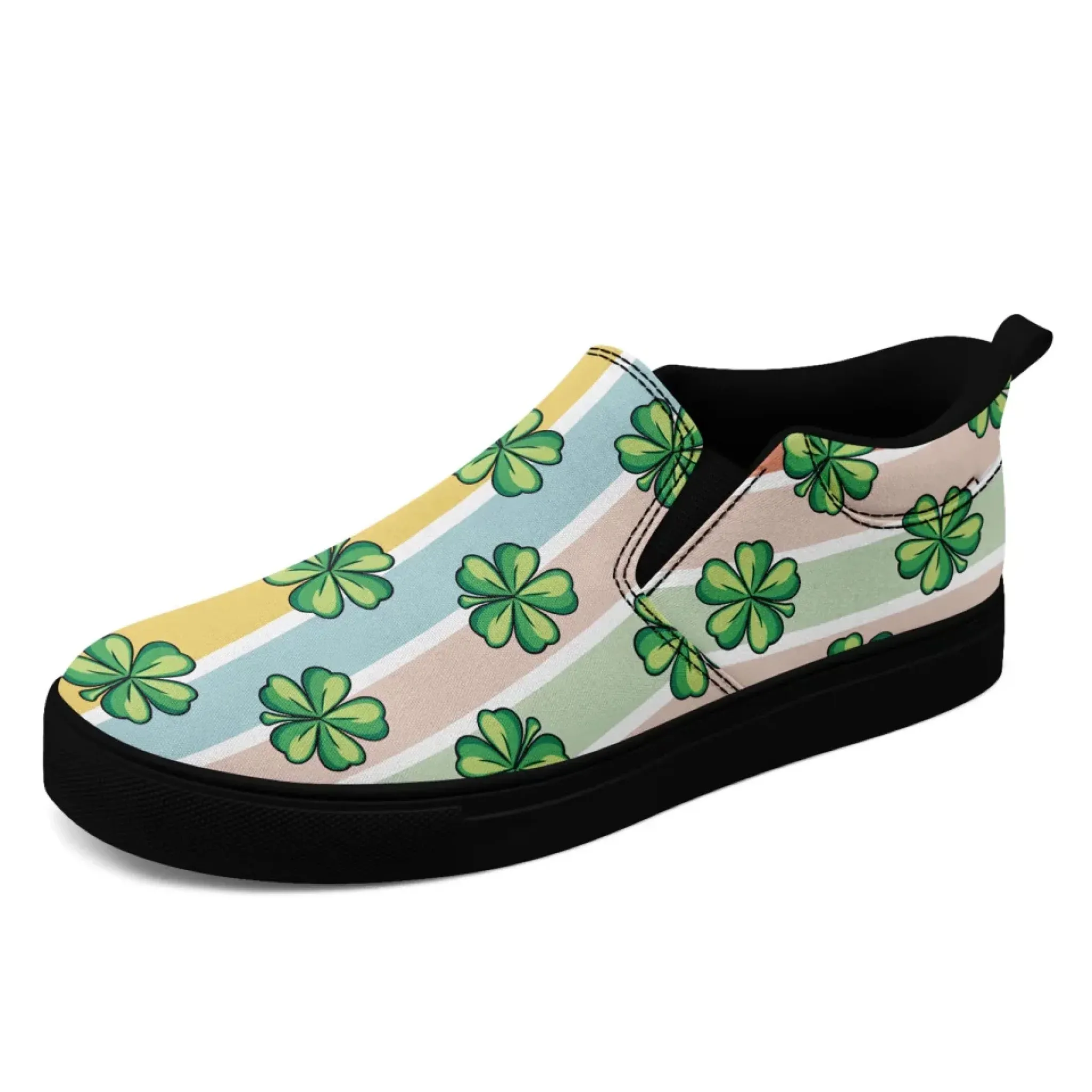 Personalized St.Patrick's Day Sneakers, Custom Canvas Slip On Shoes, Stylish and Green Shoes