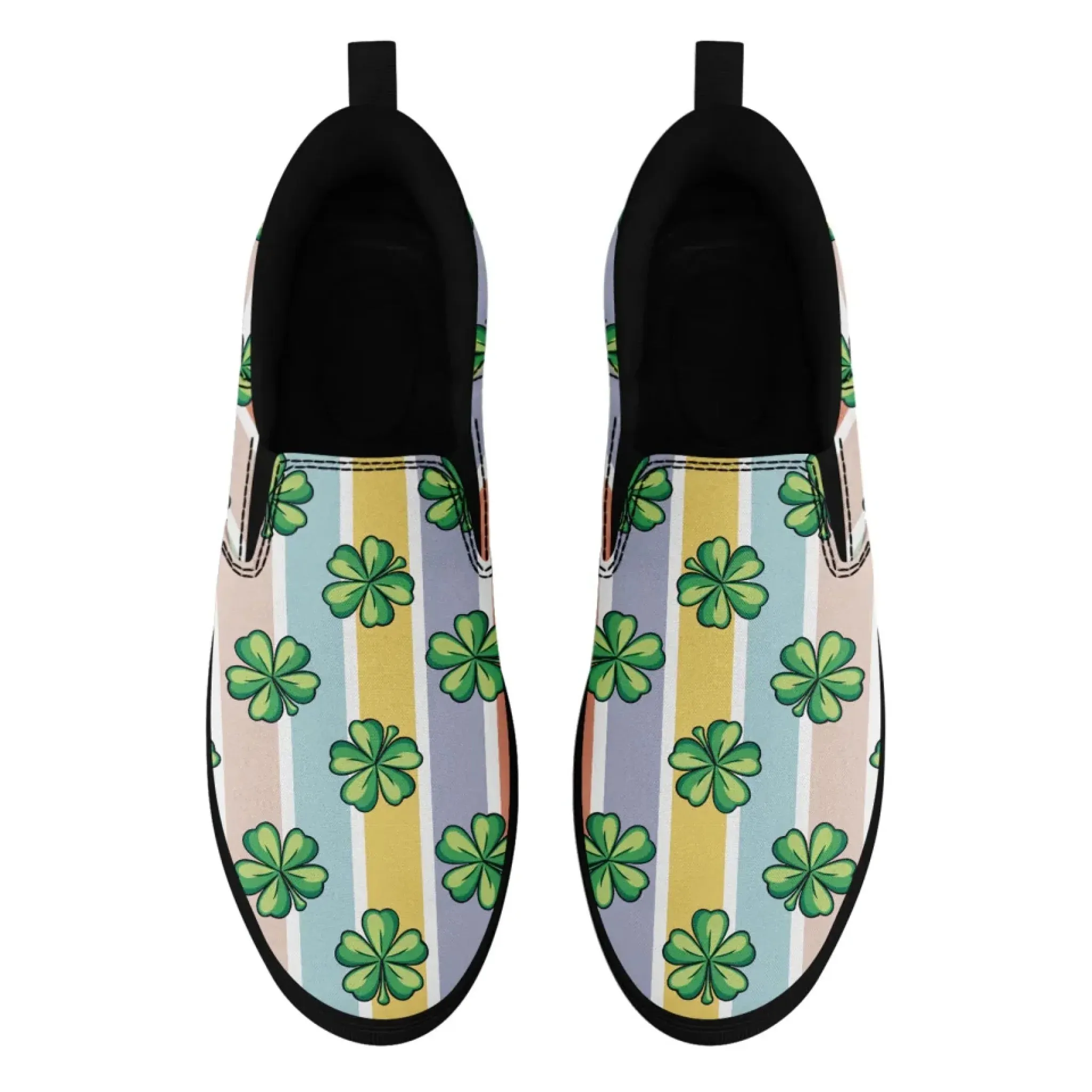 Personalized St.Patrick's Day Sneakers, Custom Canvas Slip On Shoes, Stylish and Green Shoes