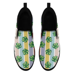 Personalized St.Patrick's Day Sneakers, Custom Canvas Slip On Shoes, Stylish and Green Shoes