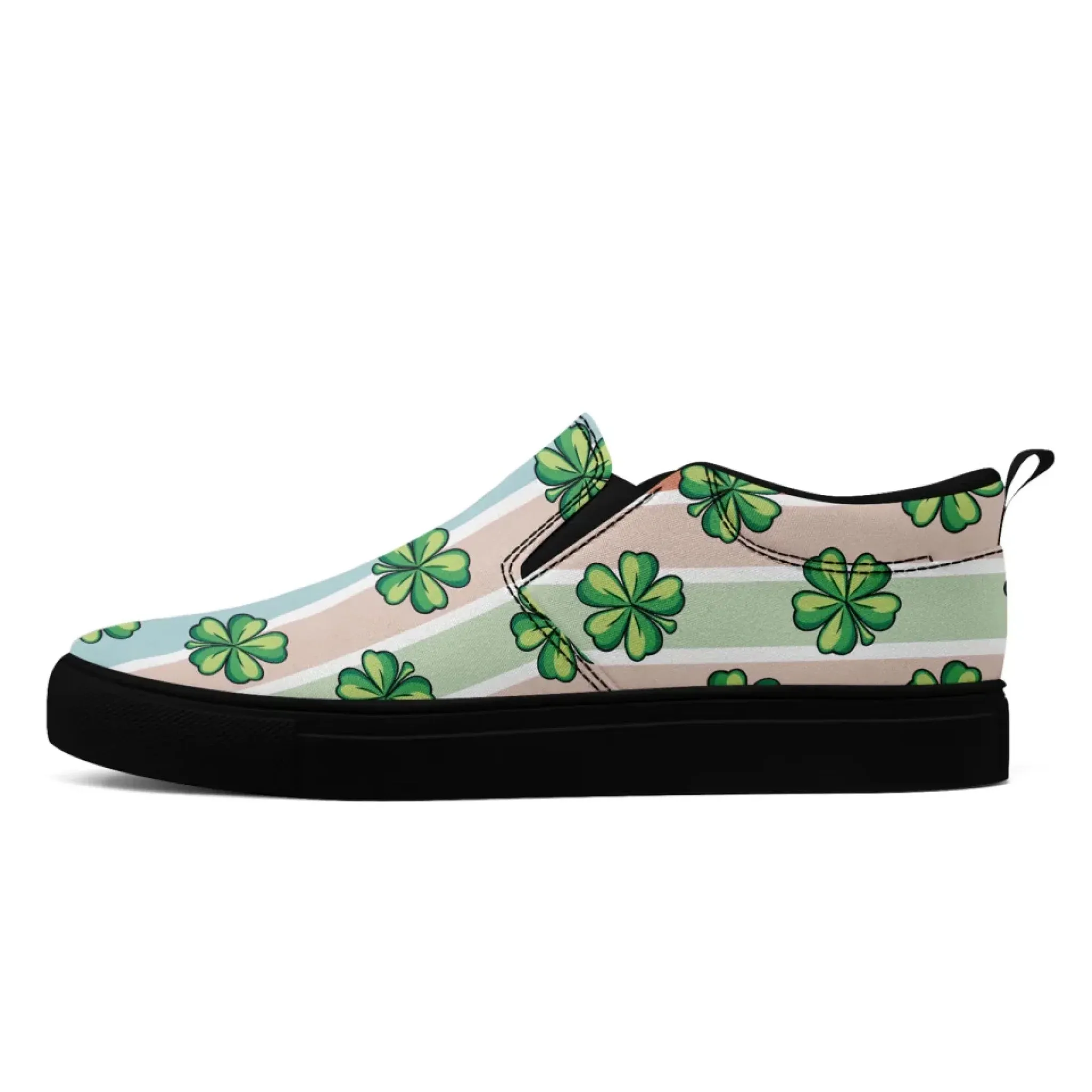 Personalized St.Patrick's Day Sneakers, Custom Canvas Slip On Shoes, Stylish and Green Shoes