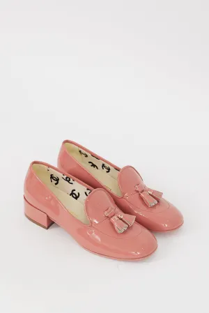 Pink & Gold Patent Leather Tassel Loafer