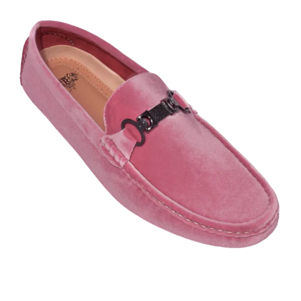 Pink velvet summer loafer men's pink summer shoes for men's