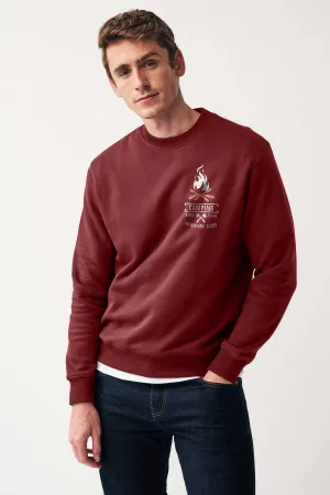 Polo Republica Men's Camping Embroidered Fleece Sweat Shirt