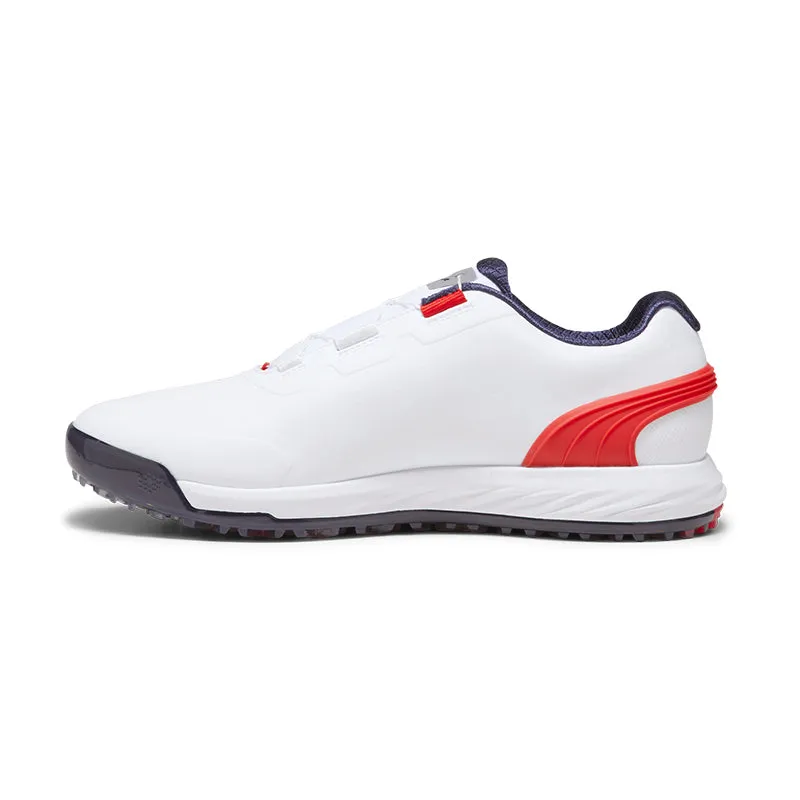 PUMA ALPHACAT Nitro Disc Men's Spikeless Shoes (White/Red/Navy)