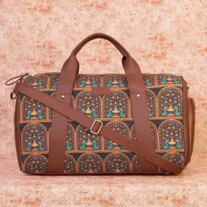 Royal Indian Peacock Motif Medium Duffel Bag