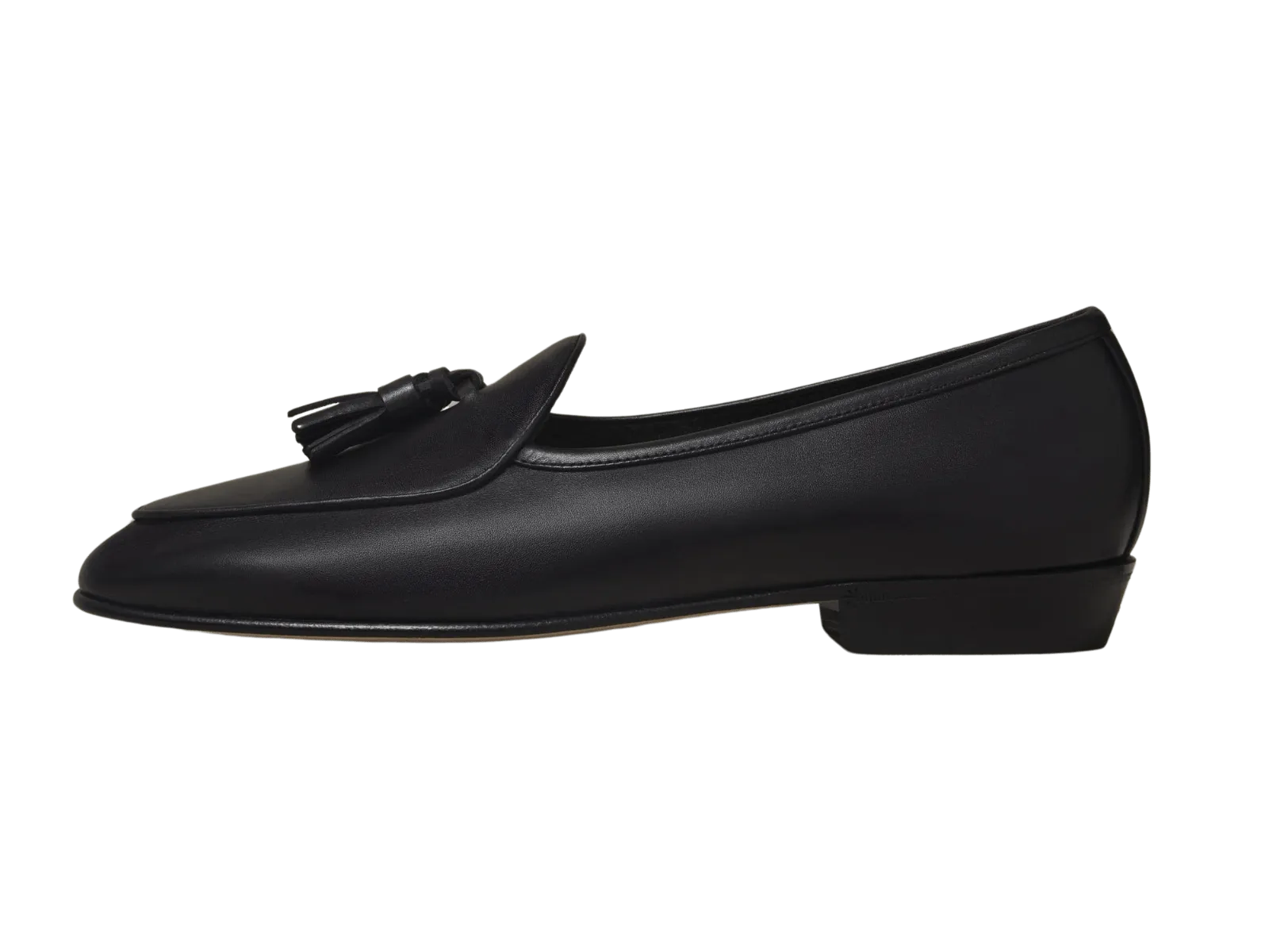 Sagan Classic Tassel Loafers in Black Drape Calf