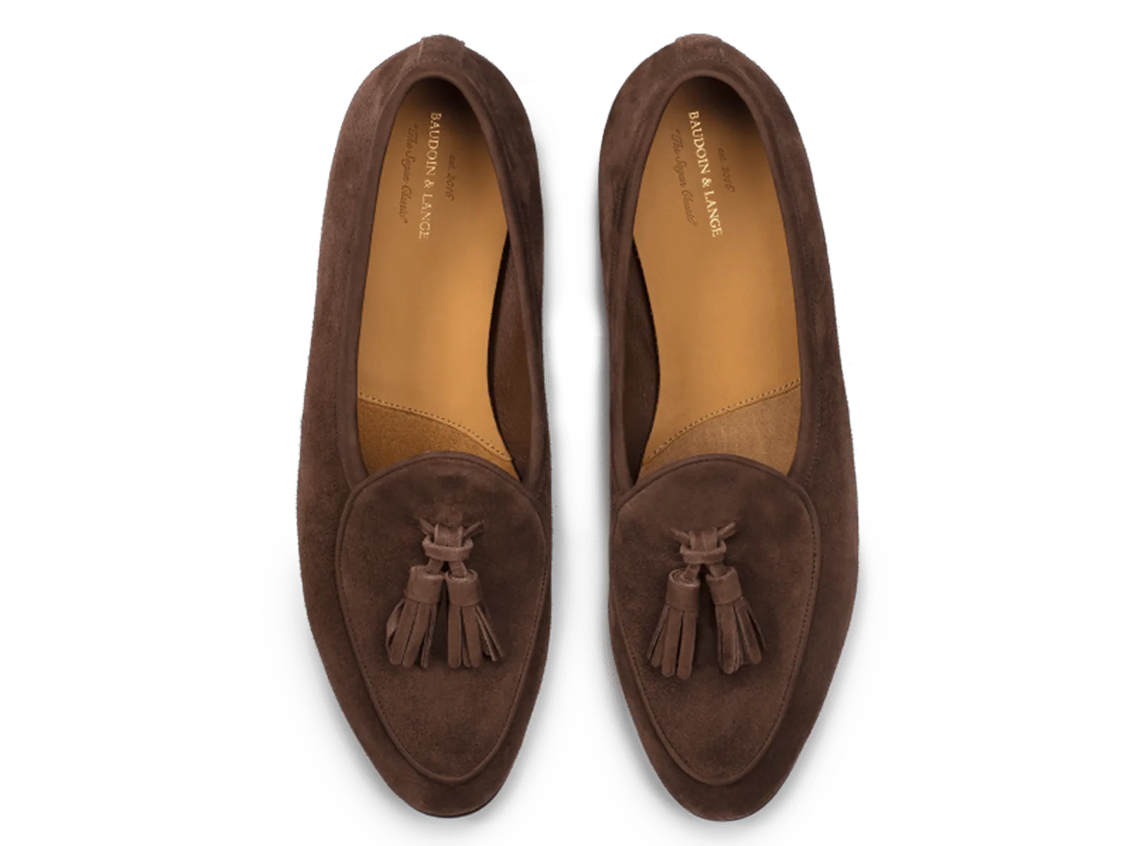 Sagan Classic Tassel Loafers in Deep Taupe Asteria Suede with Rubber Sole