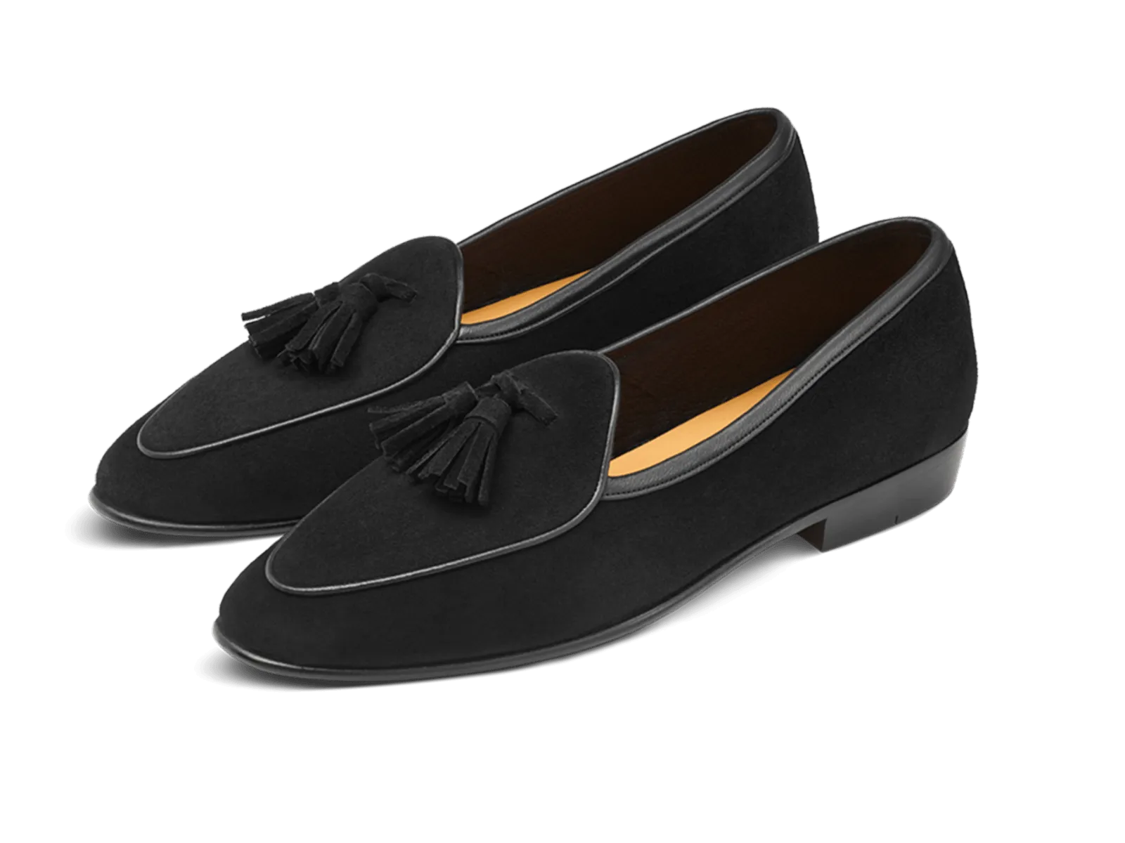 Sagan Classic Tassel Loafers in Obsidian Black Asteria Suede