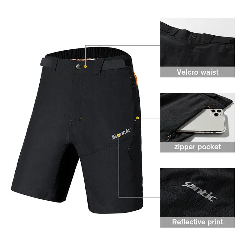 Santic Peak Time Black Men’s Mountain Bike Shorts Loose Fit MTB Shorts No Padded