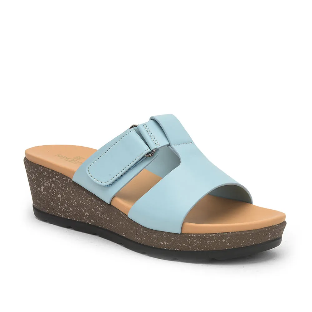 Senorita Casual Sea Blue Wedge Heels For Women DZL-860 By Liberty