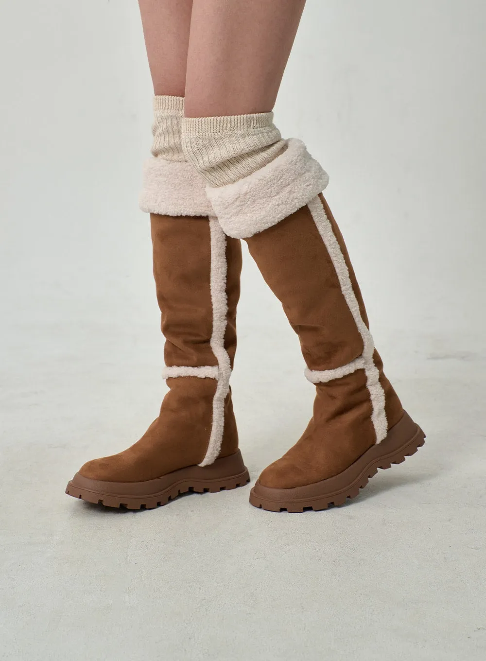 Shearling Knee High Boots CD12