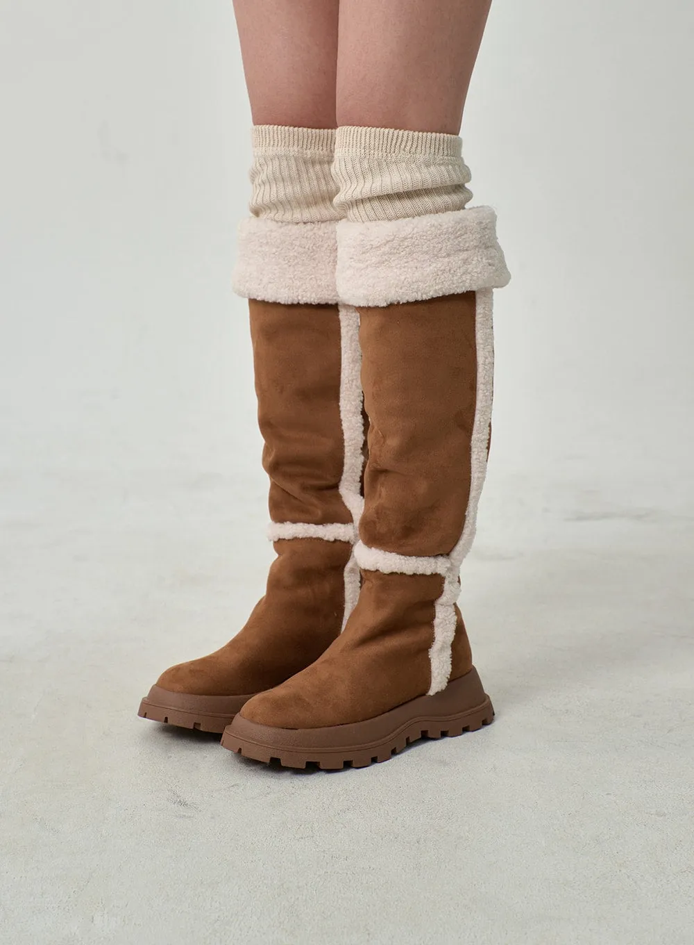 Shearling Knee High Boots CD12