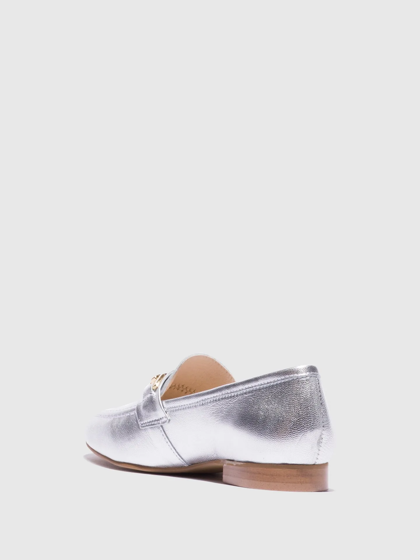 Silver Metallic Detail Loafers