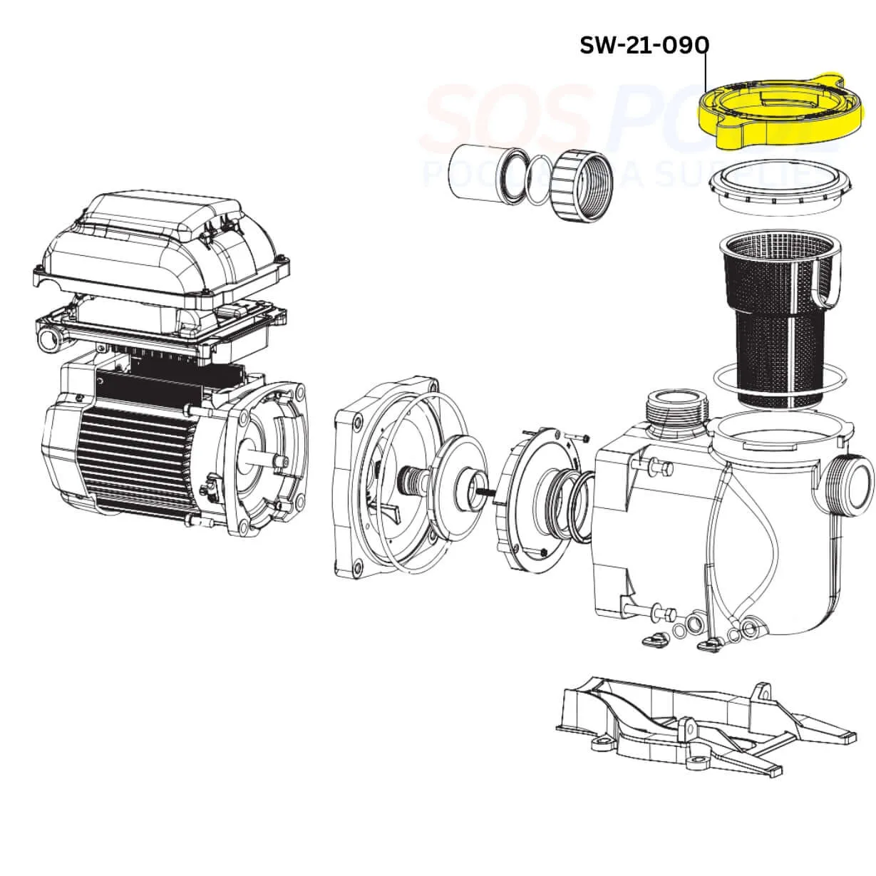 Swimables Pump Lid For Pentair Superflo and SuperMax Pump | 350091 | SW-21-091