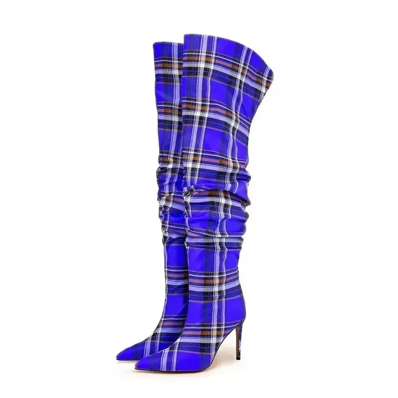 Tart- the Tartan Plaid Over the Knee High Heeled Boots 3 Color Ways