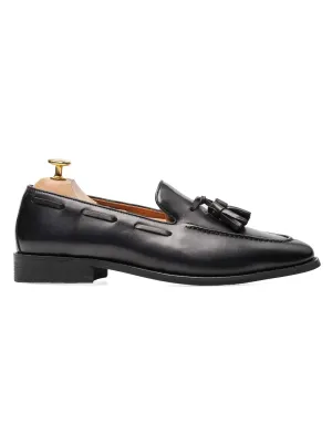 Tassel Loafer - Black Grey (Hand Painted Patina)