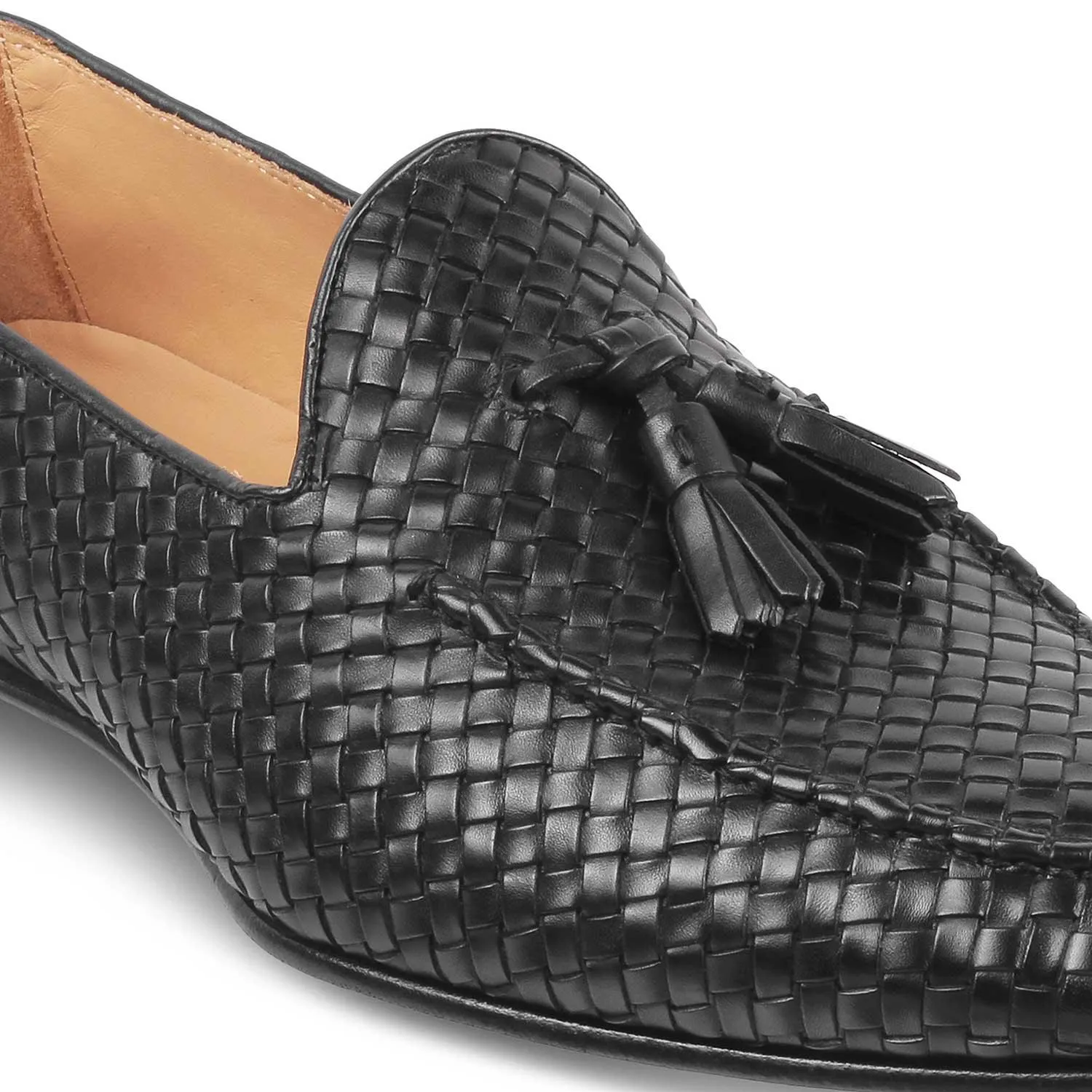 The Brucato Black Men's Handcrafted Leather Loafers Tresmode