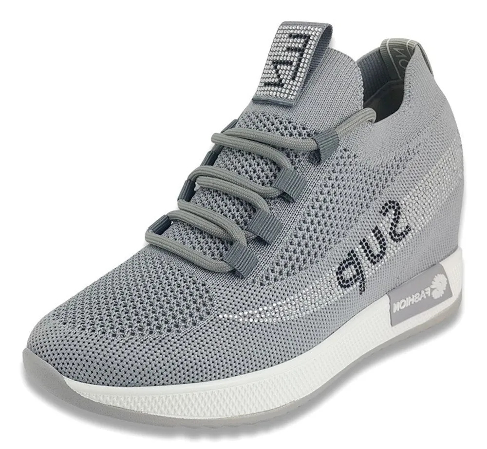 The new fashion of textile shoes gray sports shoes, daily women's sports shoes