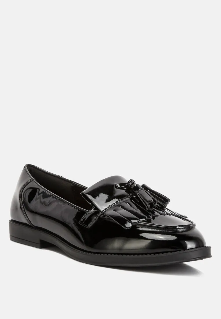 Valerie Tassel Detail Patent Loafers