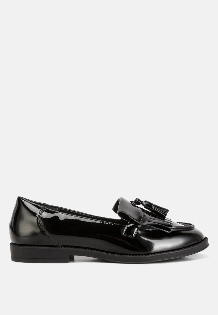 Valerie Tassel Detail Patent Loafers