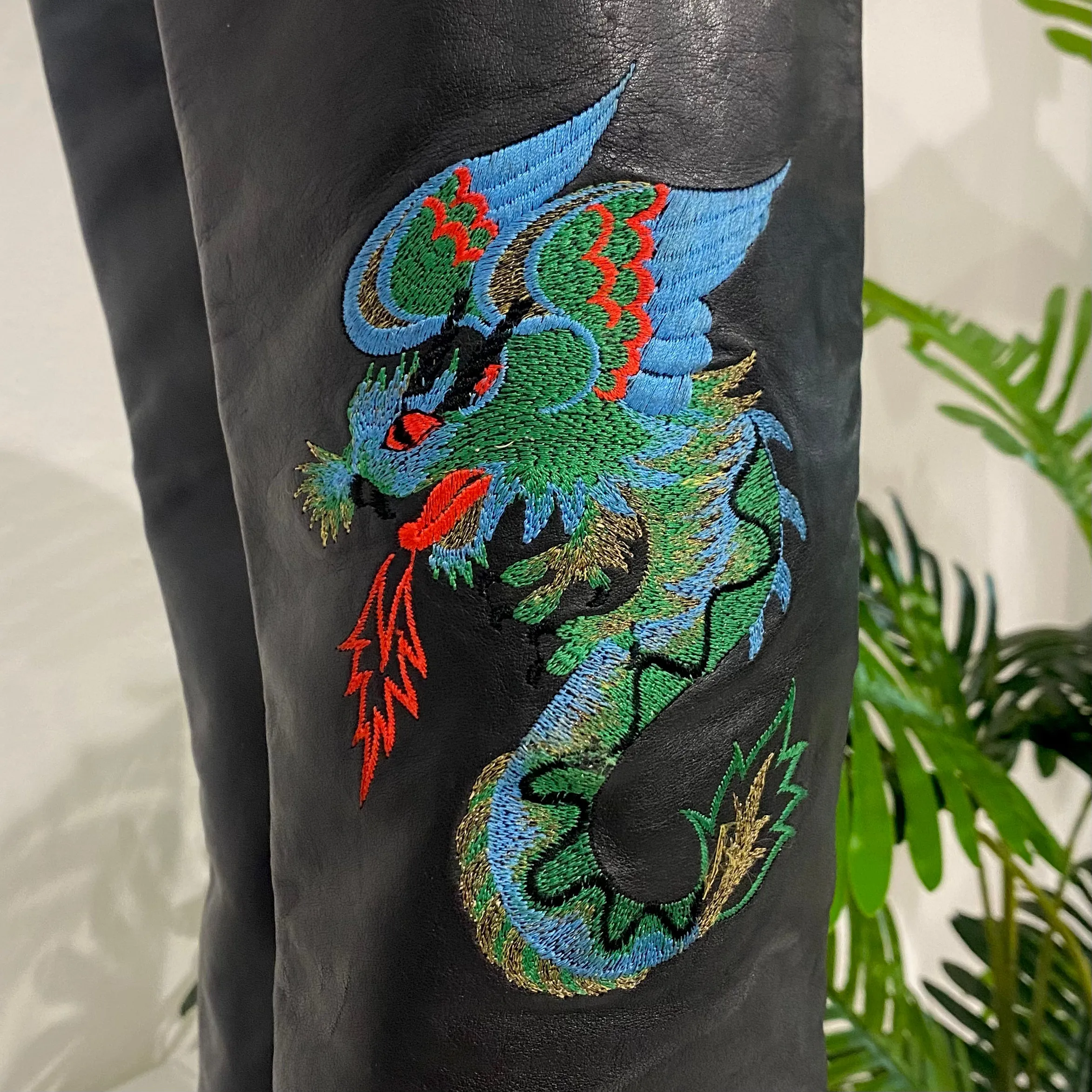 Vintage Dragon Embroidered Boots